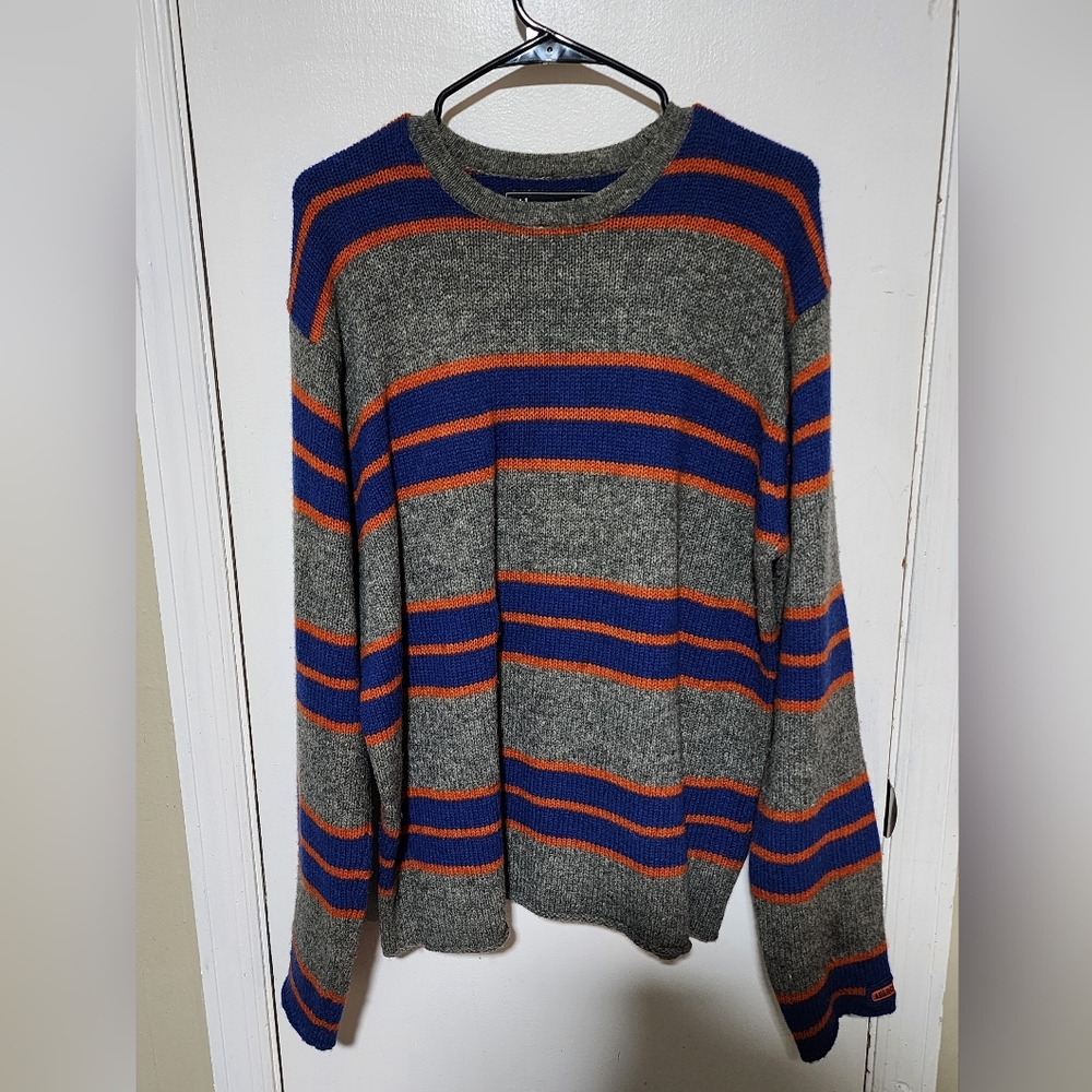 Abercrombie & Fitch 100% Wool Striped Sweater Size Large